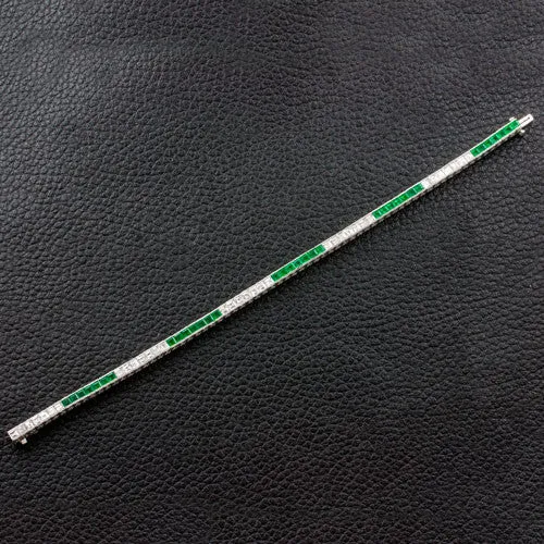 Emerald & Diamond Tennis Bracelet