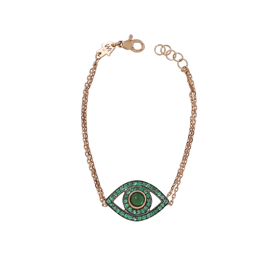 Emerald And Onyx Big Eye Bracelet