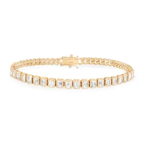 Emerald Cut Diamond Cuban Bracelet | Ready to Ship