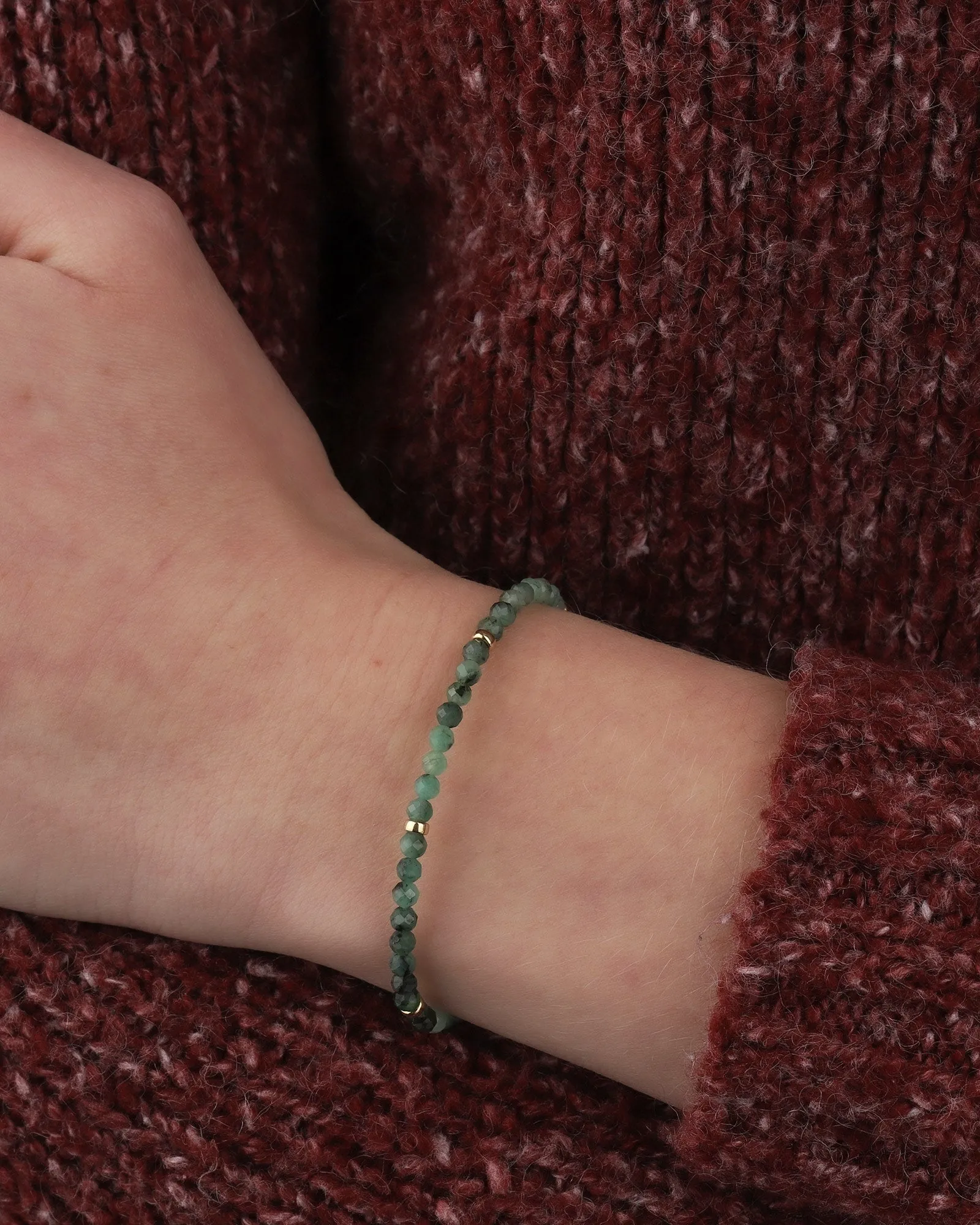 Emerald Four Rondelle Bracelet | 3mm
