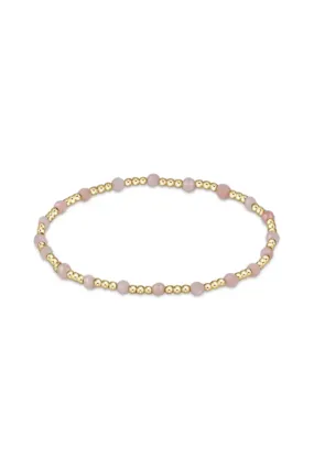 Enewton Gemstone Gold Sincerity Pattern 3mm Bead Bracelet - Pink Opal