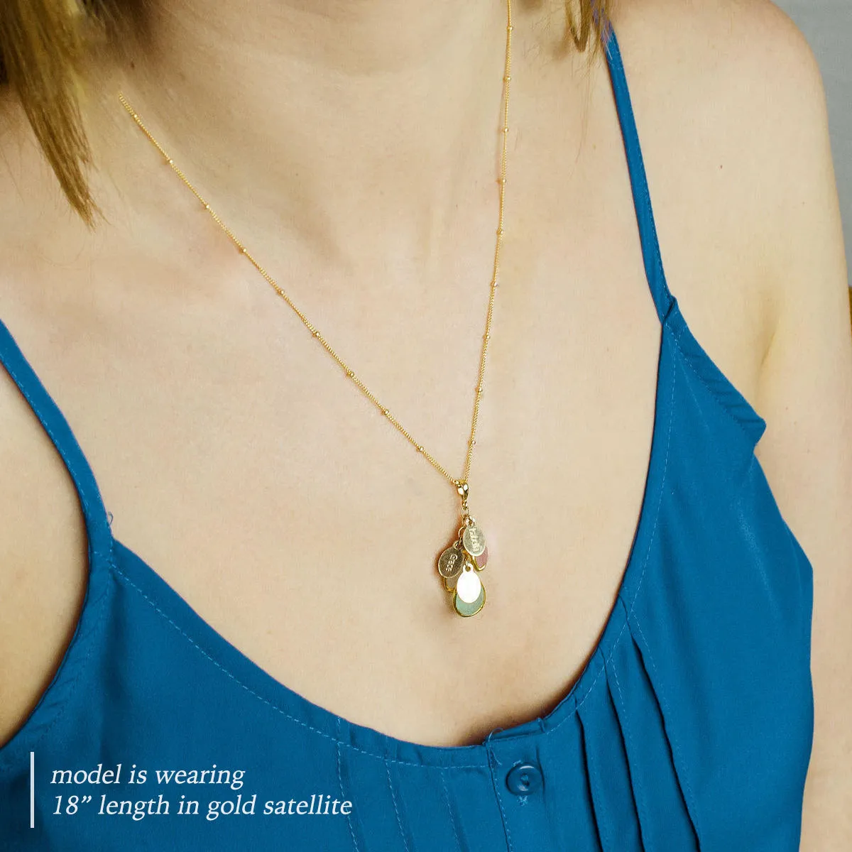 Engraved Name with Bezel Teardrop Birthstone Mother's Necklace