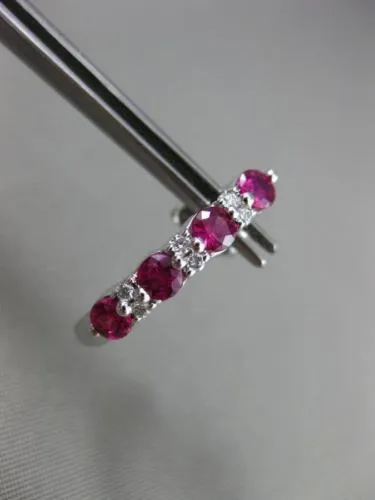 ESTATE 1.26CT DIAMOND & RUBY 18KT WHITE GOLD 3D CLASSIC UMBRELLA EARRINGS E/F