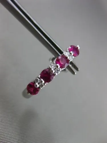 ESTATE 1.26CT DIAMOND & RUBY 18KT WHITE GOLD 3D CLASSIC UMBRELLA EARRINGS E/F