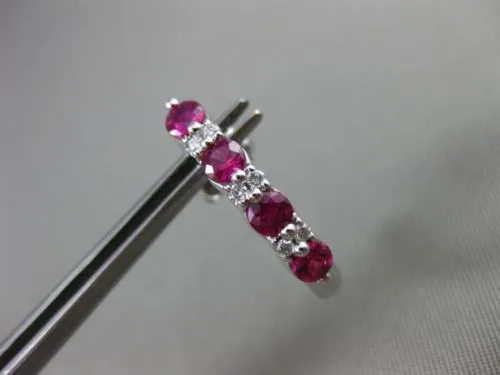 ESTATE 1.26CT DIAMOND & RUBY 18KT WHITE GOLD 3D CLASSIC UMBRELLA EARRINGS E/F