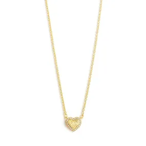 Etched Heart Pave Necklace