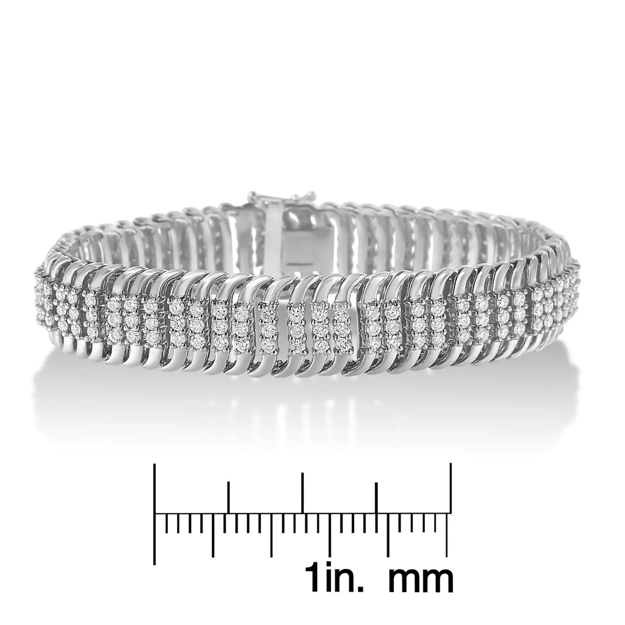 Exquisite 14K White Gold 5.0 Cttw Diamond S Wave Tennis Bracelet