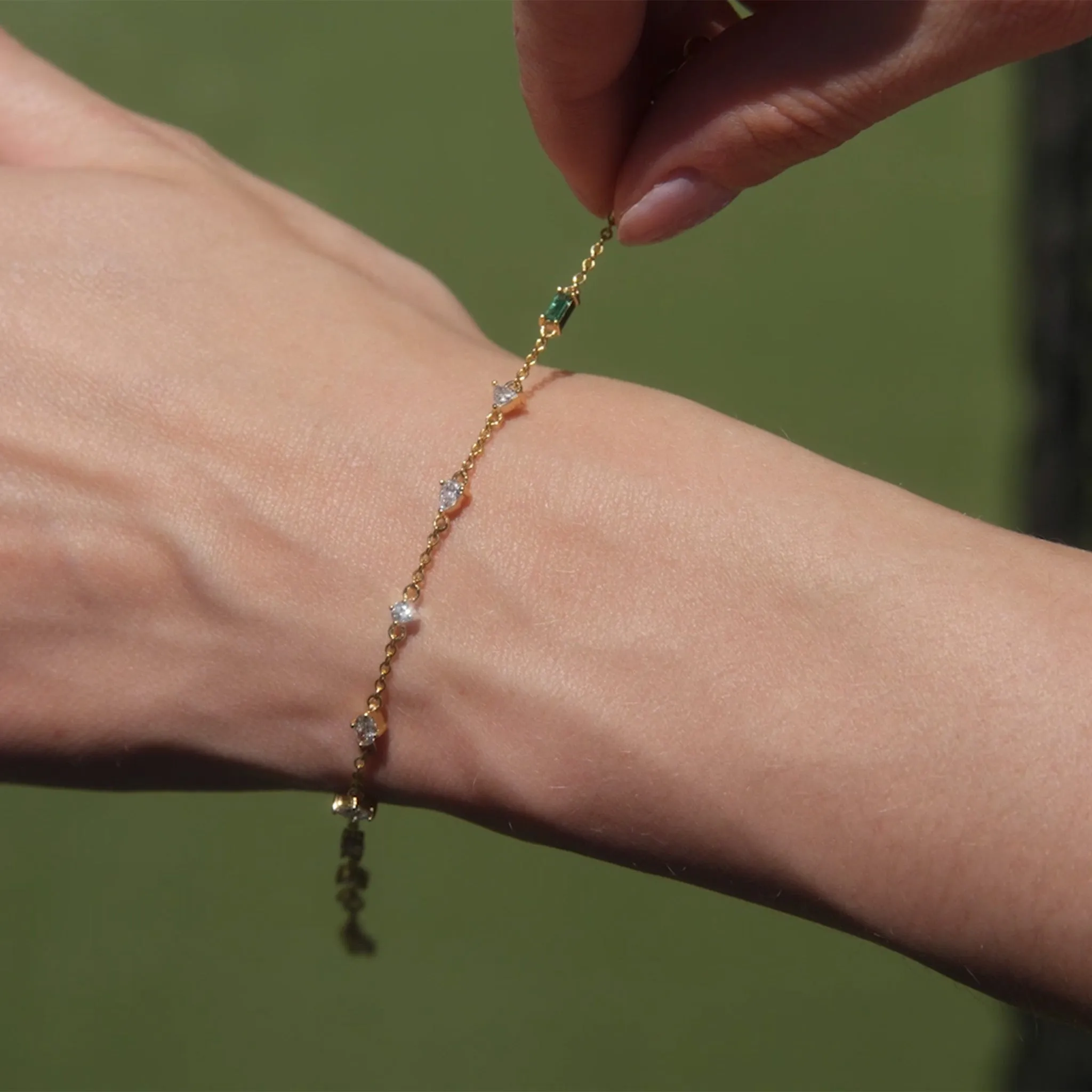 Fancy Cut Staggered Diamond Tennis Bracelet