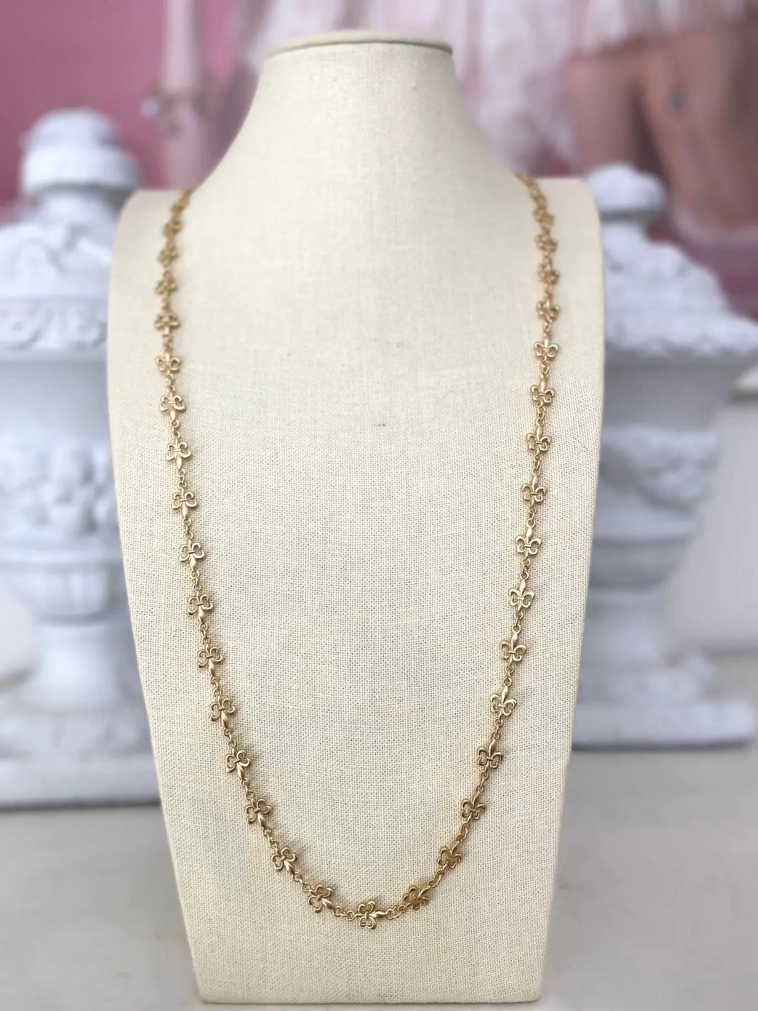 Fleur De Lis Long  Necklace