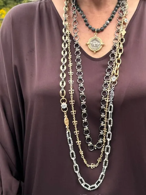 Fleur De Lis Long  Necklace