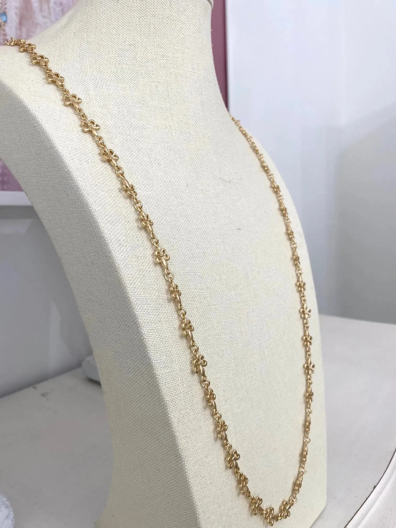 Fleur De Lis Long  Necklace