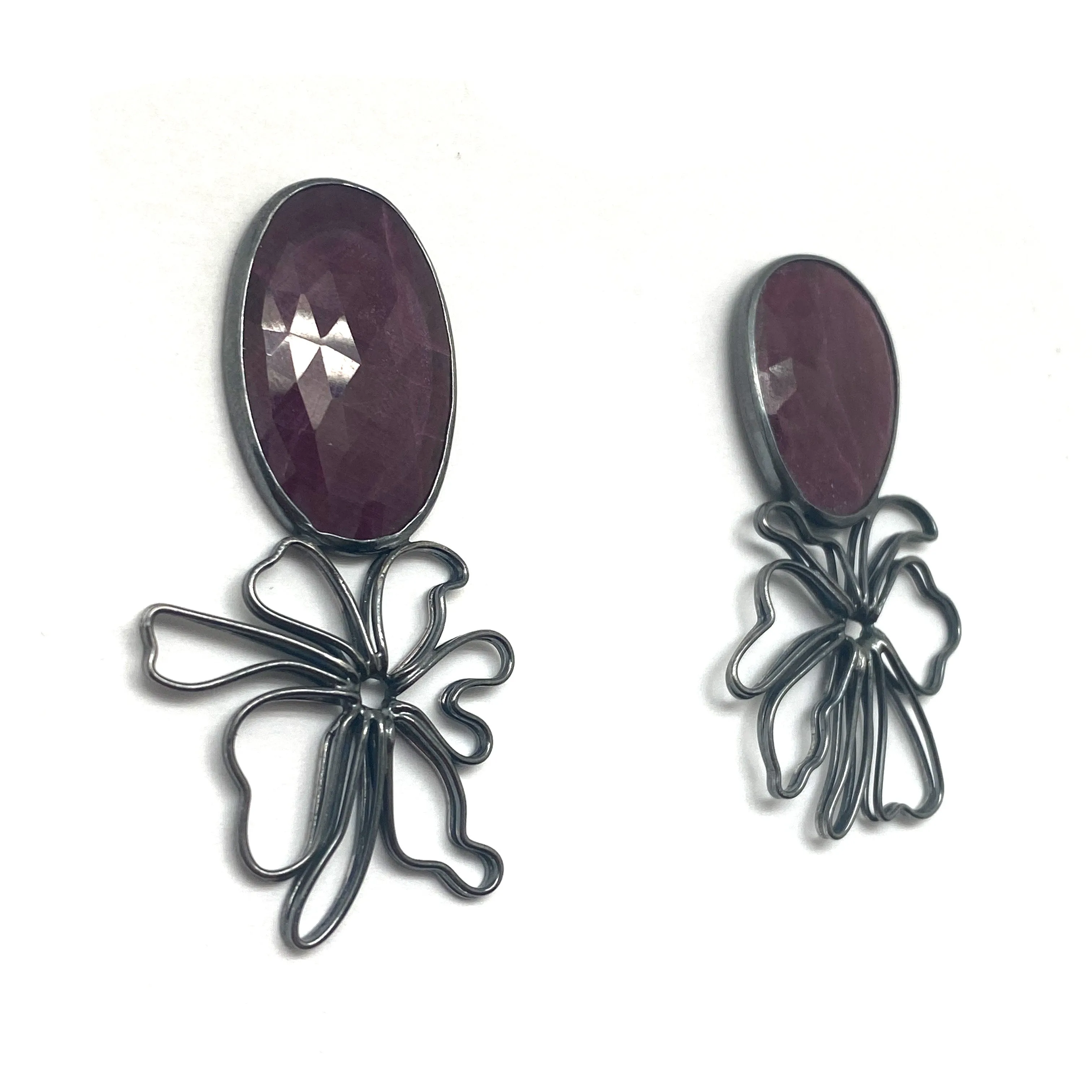 Floral Ruby Earrings