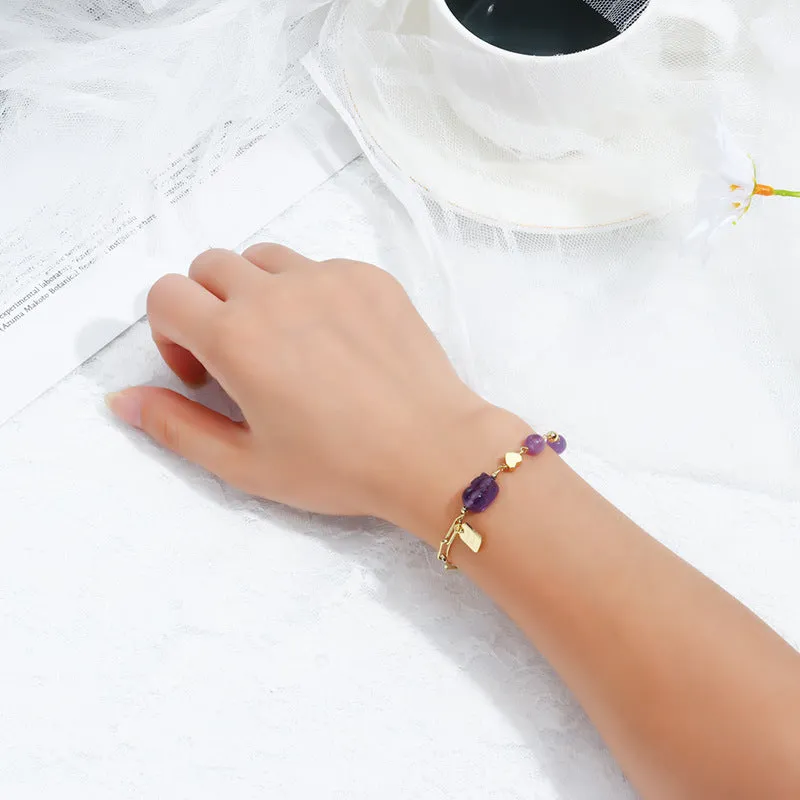 Fortune's Favor Sterling Silver Amethyst Crystal Bracelet