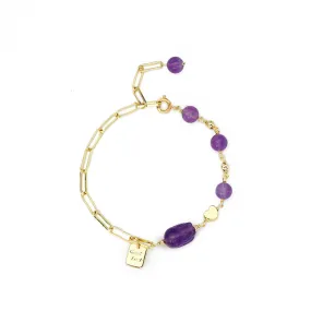 Fortune's Favor Sterling Silver Amethyst Crystal Bracelet