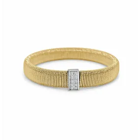 Frederic Sage 18K Yellow Gold Venezia Bracelet with White Gold Diamond Section