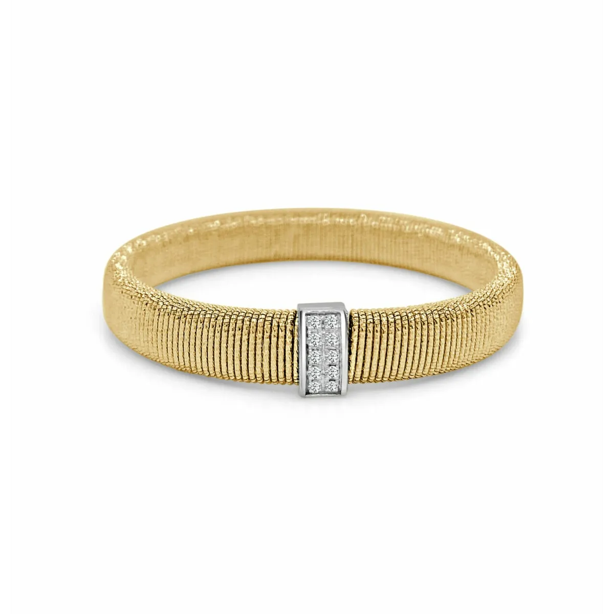 Frederic Sage 18K Yellow Gold Venezia Bracelet with White Gold Diamond Section