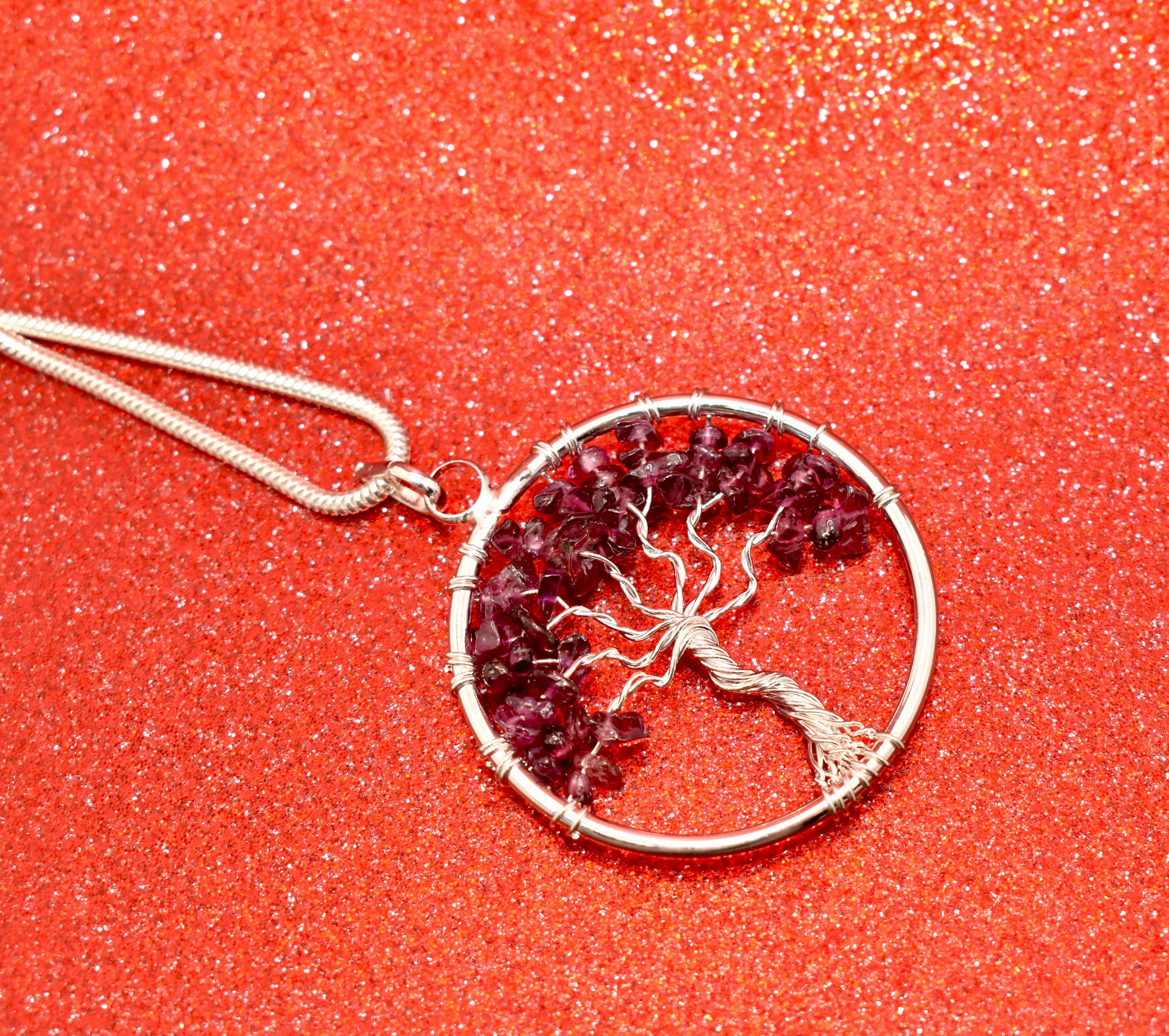 Garnet Tree of Life Pendant