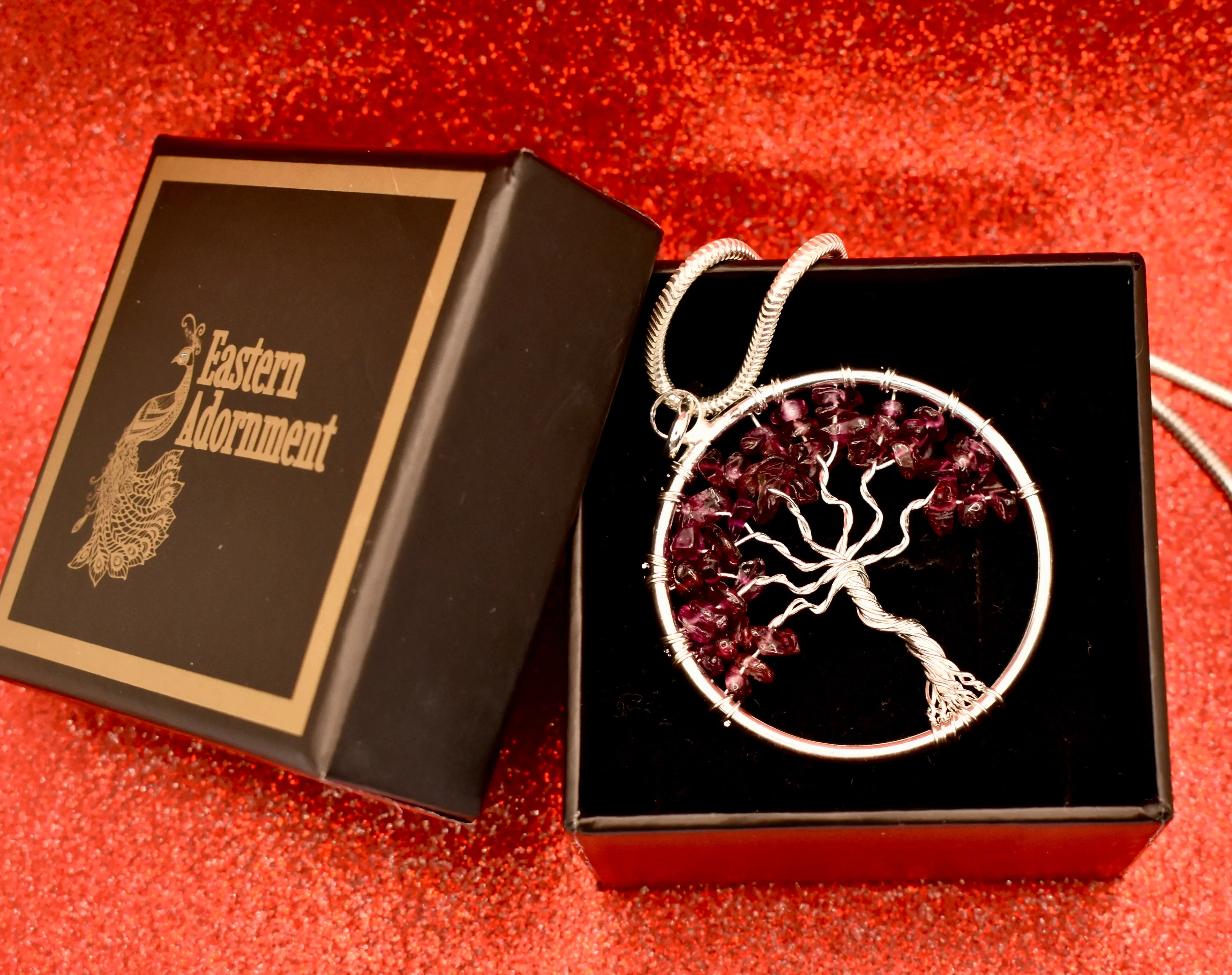 Garnet Tree of Life Pendant