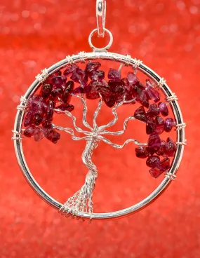 Garnet Tree of Life Pendant