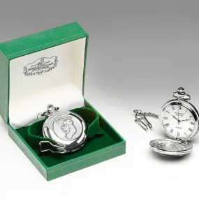 Gents Quartz Pewter Pocket Watch - Ireland Map