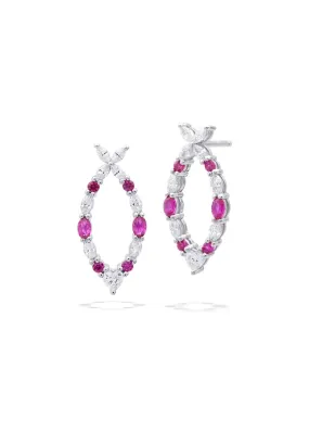 GEORGINI A CHRISTMAS JOURNEY YULE CZ RUBY EARRINGS SILVER IE1099MX