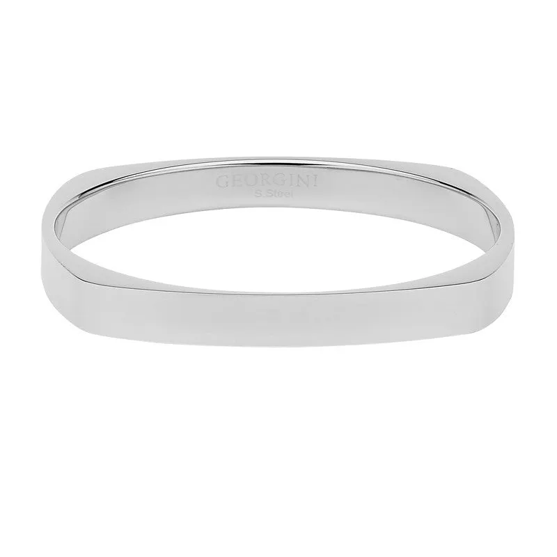 GEORGINI CURVED SQUARE STEEL BANGLE