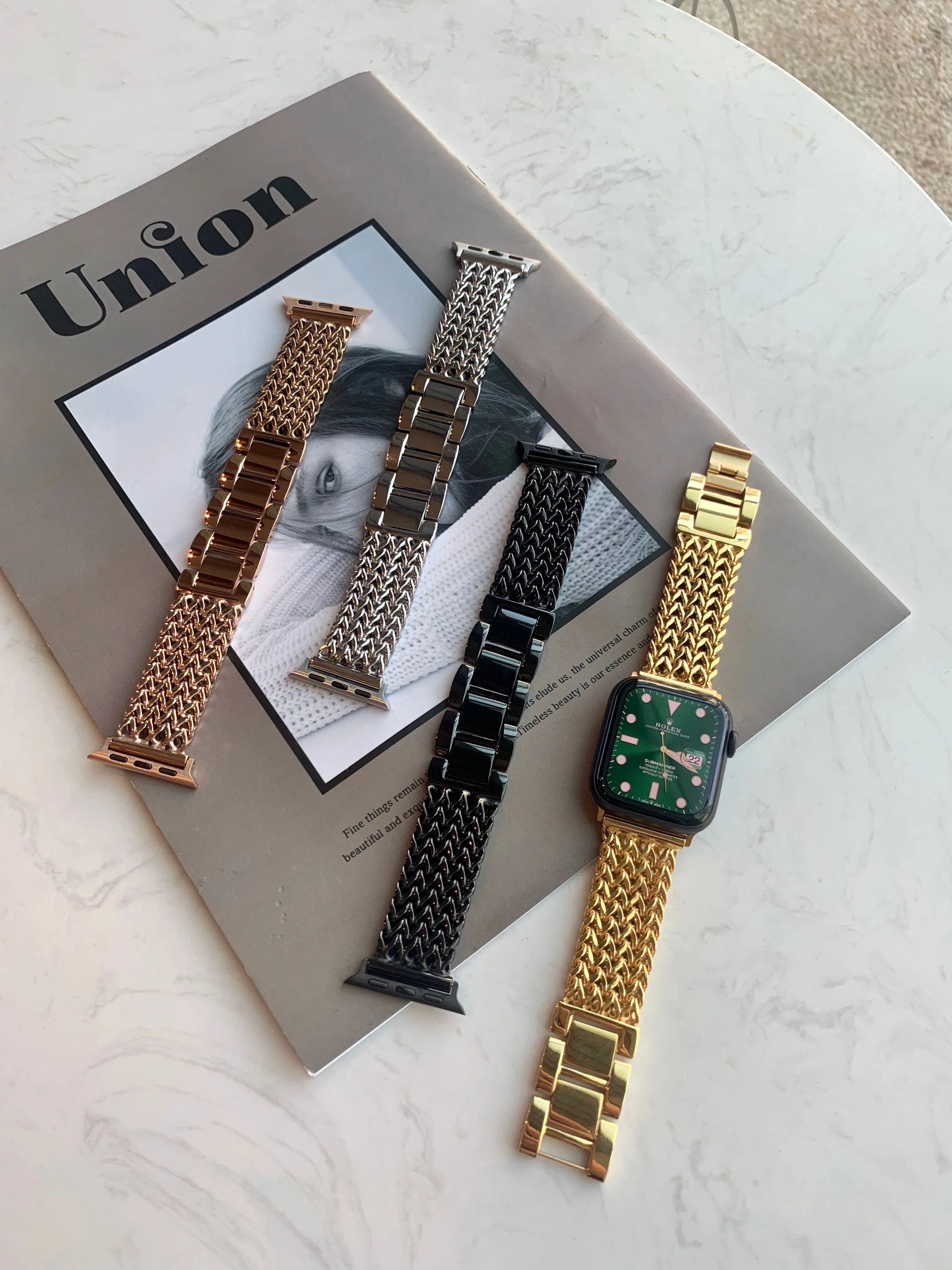 Gold Apple Watch Band 45mm 44mm 42mm 41mm 40mm 38mm, Apple Watch Strap, Apple Watch Armband, Metal Apple Watch bands, Apple Watch Band Women