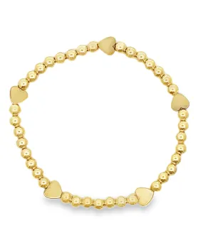 Gold Filled Stackable 4mm Ball Heart Bracelet