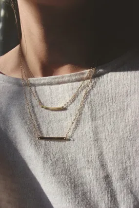 Gold Layered Double Bar Necklace