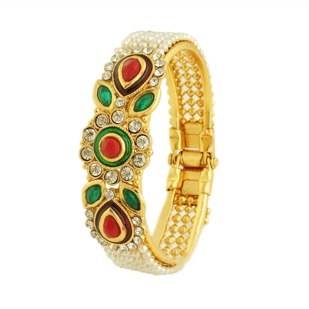Gold Plated & Full Pearl Designed Bracelets Bangles for Women and Girls