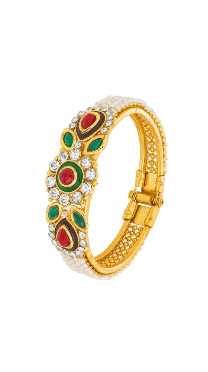 Gold Plated & Full Pearl Designed Bracelets Bangles for Women and Girls