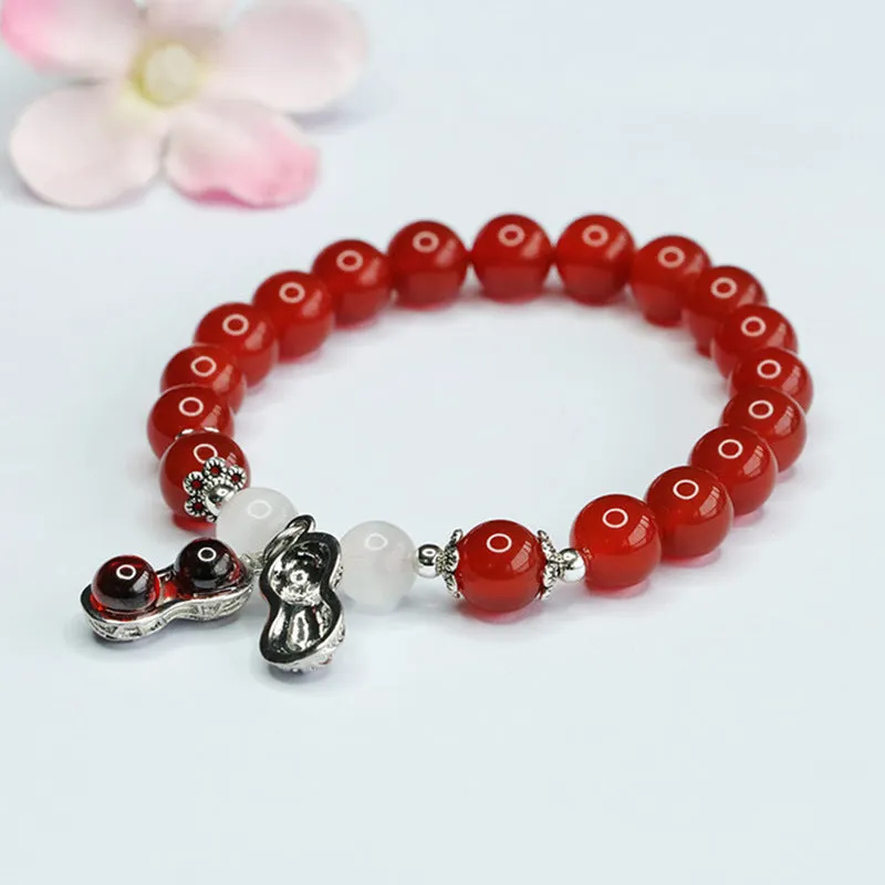 Good Fortune's Agate and Opal Sterling Silver Bracelet