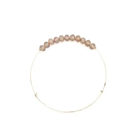 Gray Matte Crystal Wire Bangle