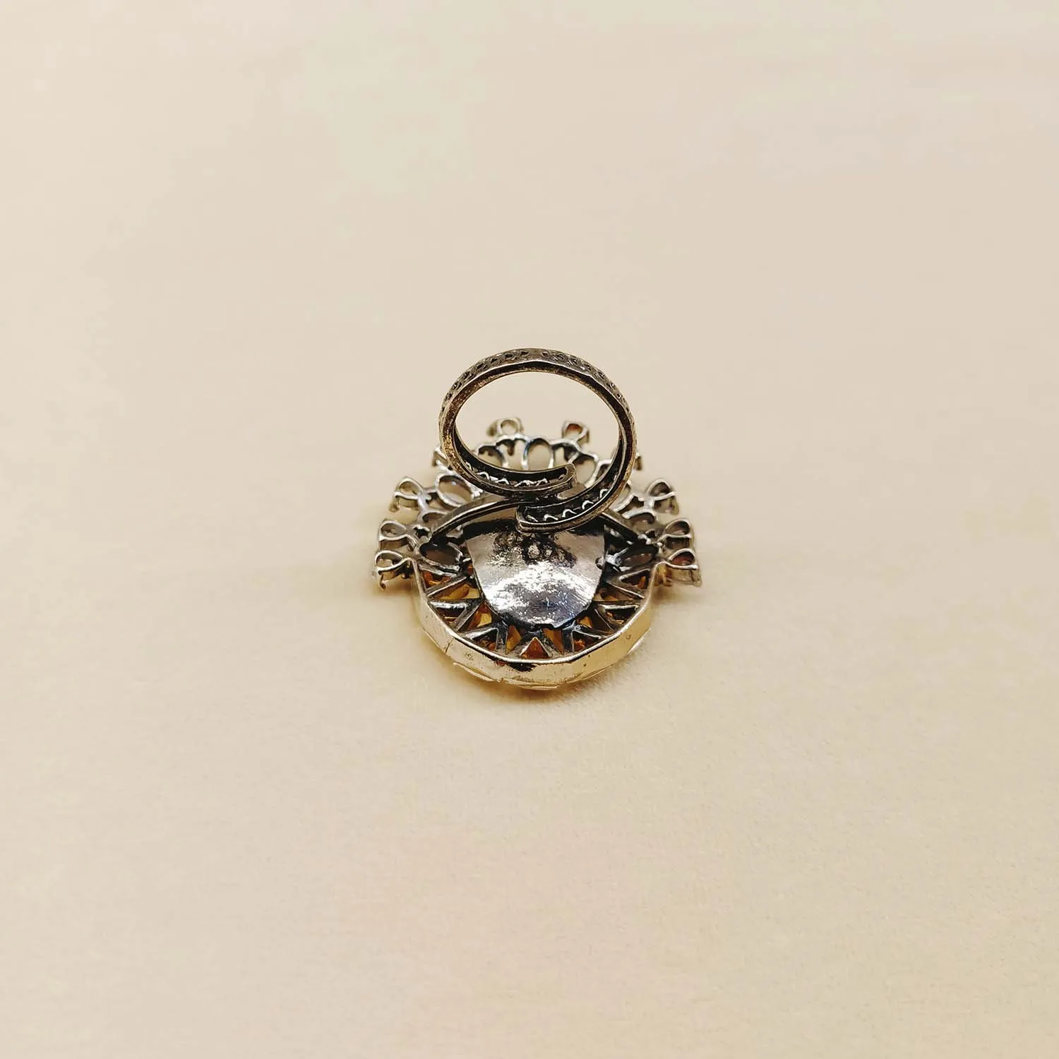 Gunjan Diamonds Oval Stone Victorian Ring