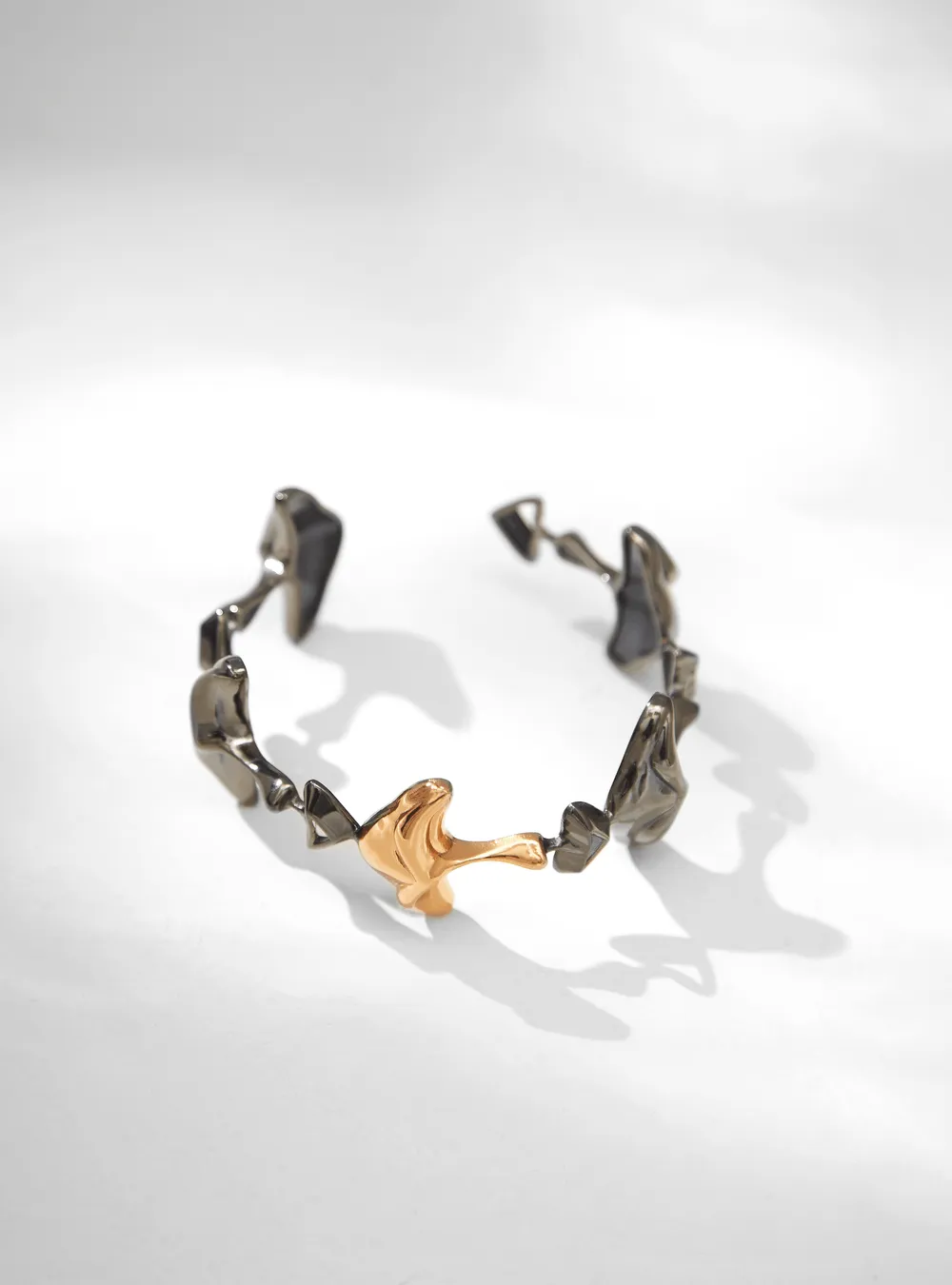Halle Bailey Wearing Shroomhead Bangle In Dual Tone Finish