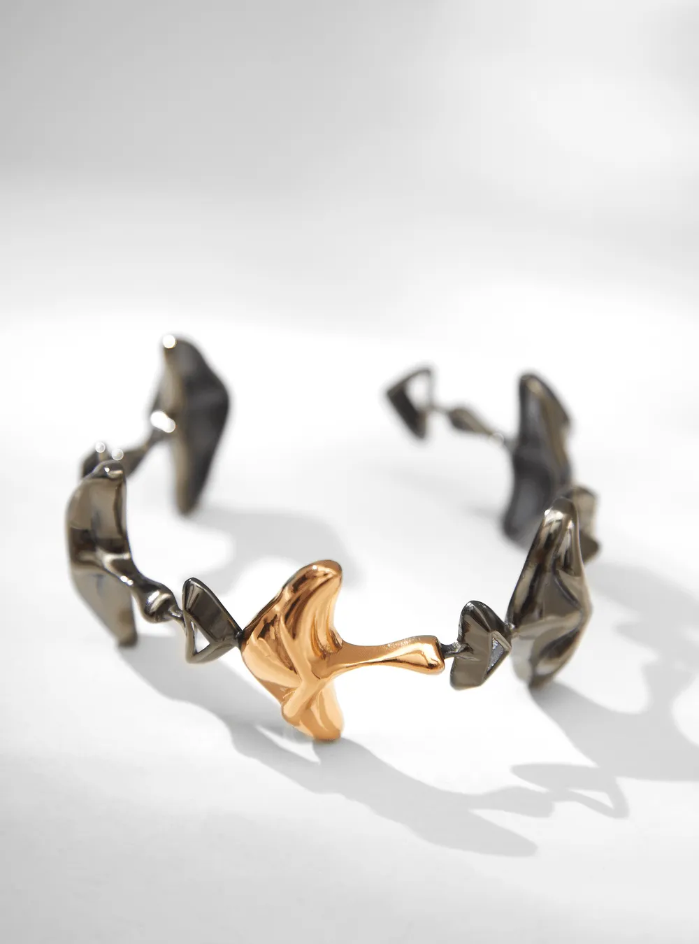 Halle Bailey Wearing Shroomhead Bangle In Dual Tone Finish