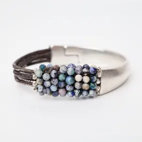 Hand Stitched Australian Blue Opal Bracelet