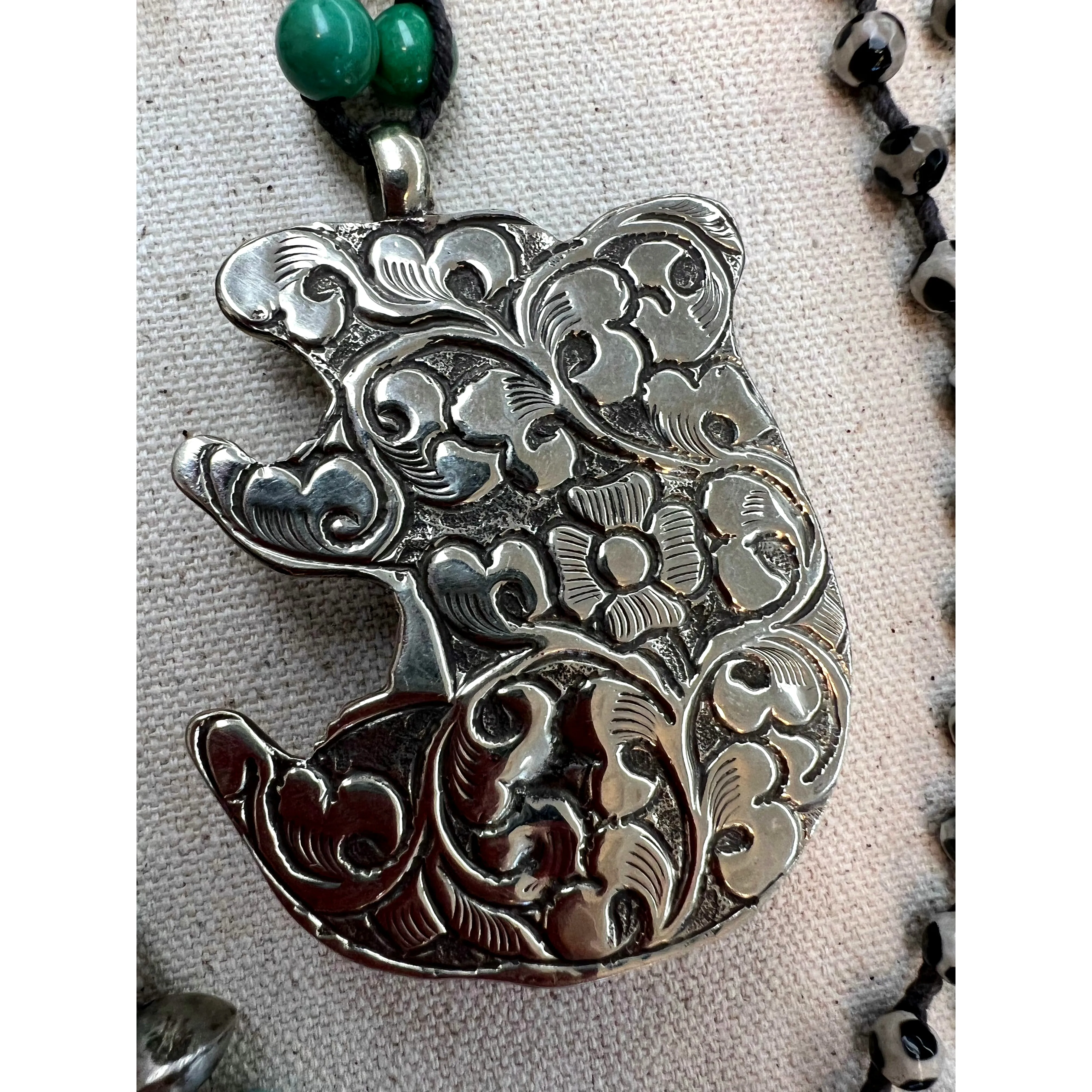 Handmade Silver Turquiose Squirrel Necklace