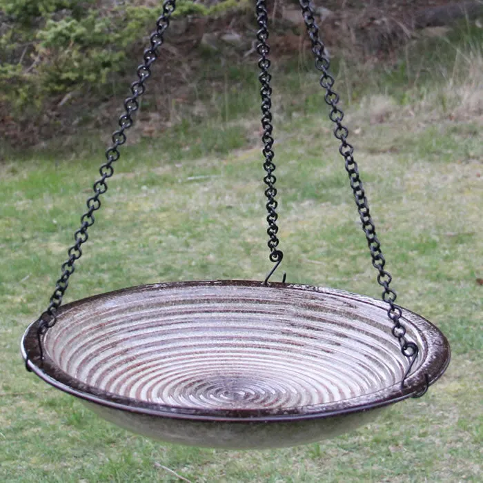 Hanging Circles Bird Bath, Sandy Granite