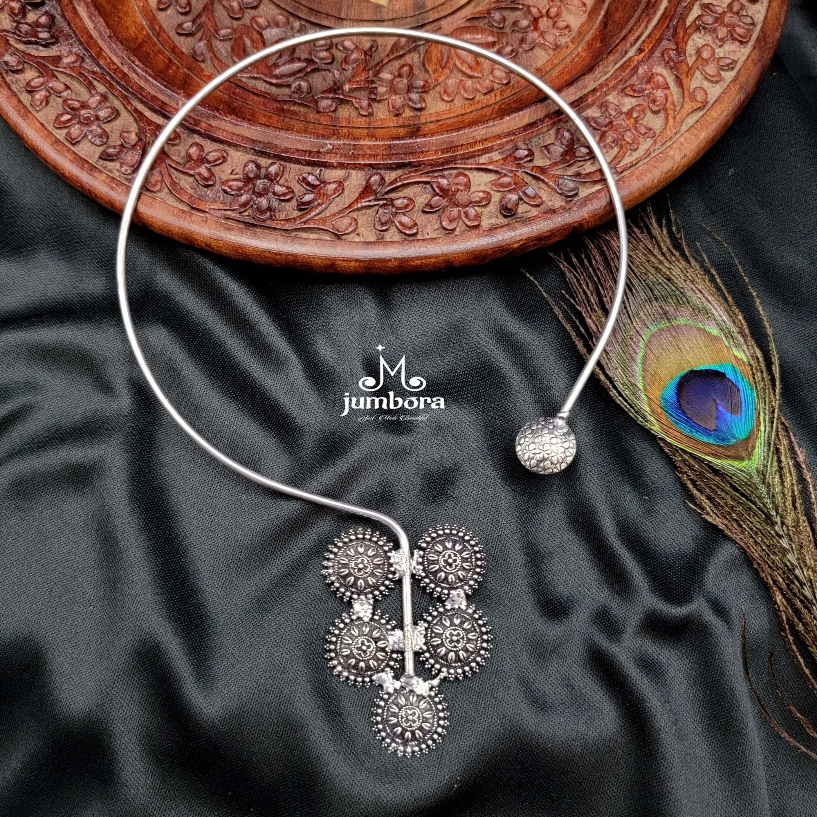 Hasili Oxidized German Silver Necklace