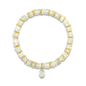 Heishi Gem Bracelet - Green Amethyst
