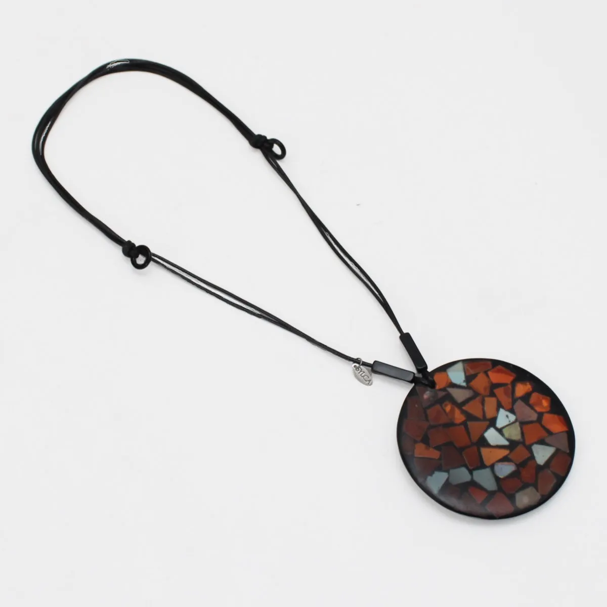 Iridescent Mosaic Pendant Necklace