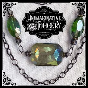 Iridescent multi strand beaded necklace