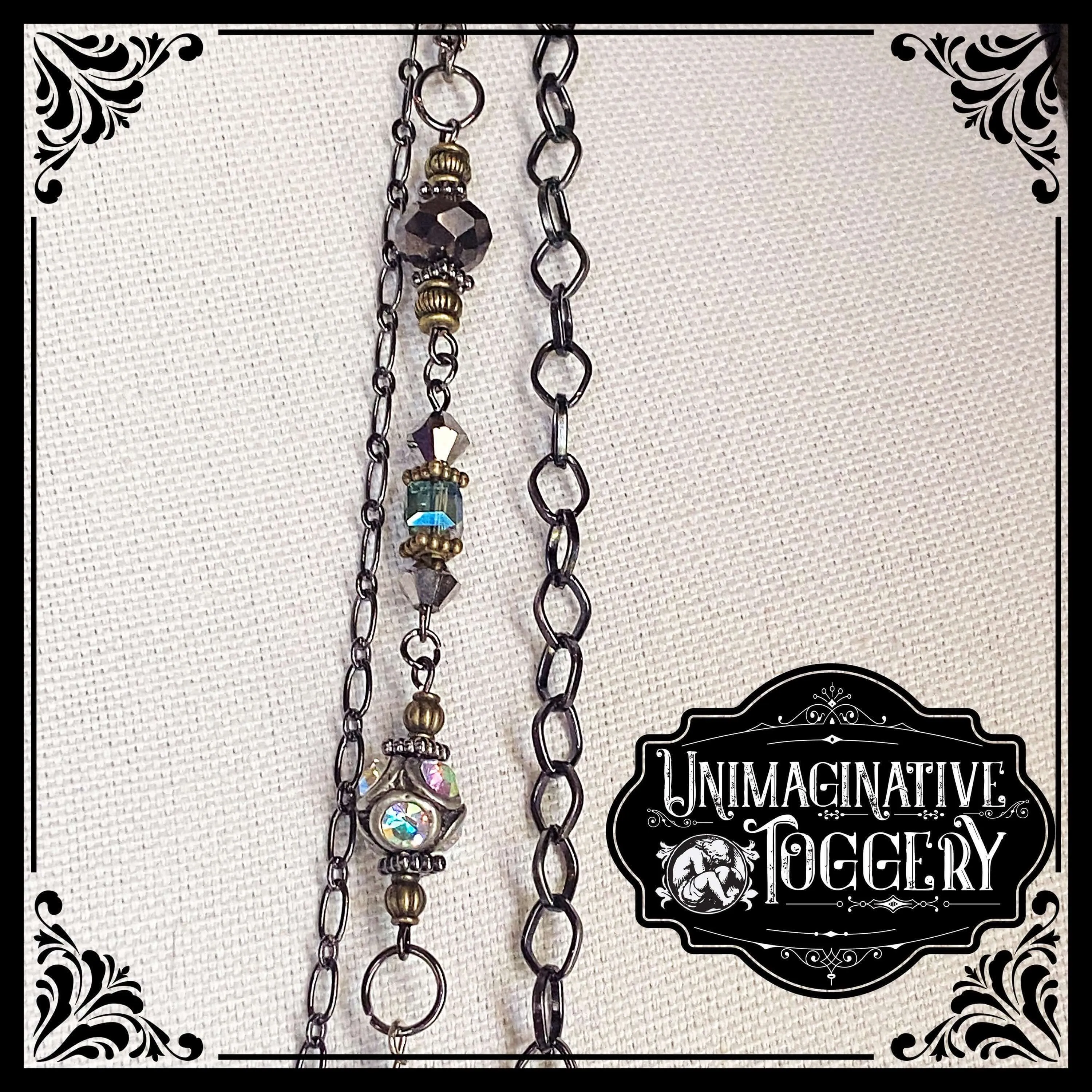 Iridescent multi strand beaded necklace