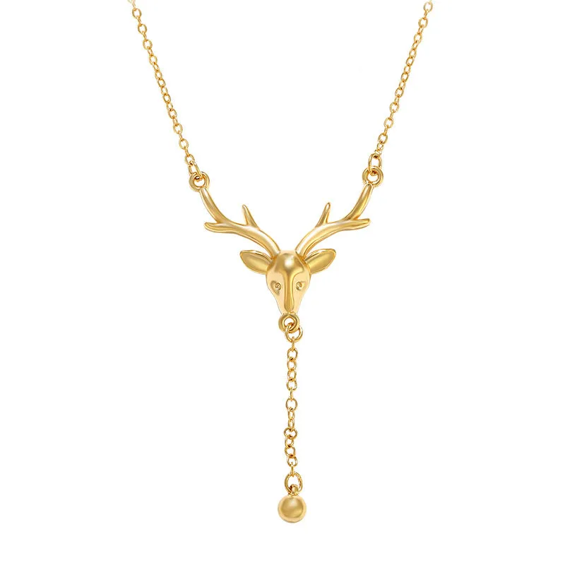 Jewelry Is With You Internet Celebrity Necklace Niche Design Elk Necklace Tassel Necklace Jewelry