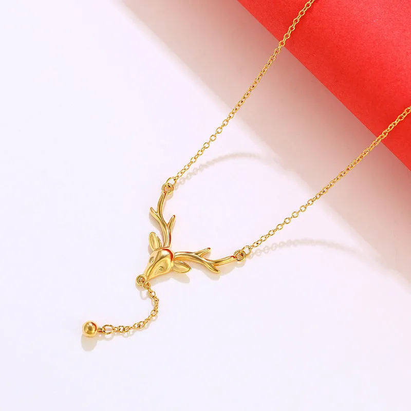 Jewelry Is With You Internet Celebrity Necklace Niche Design Elk Necklace Tassel Necklace Jewelry