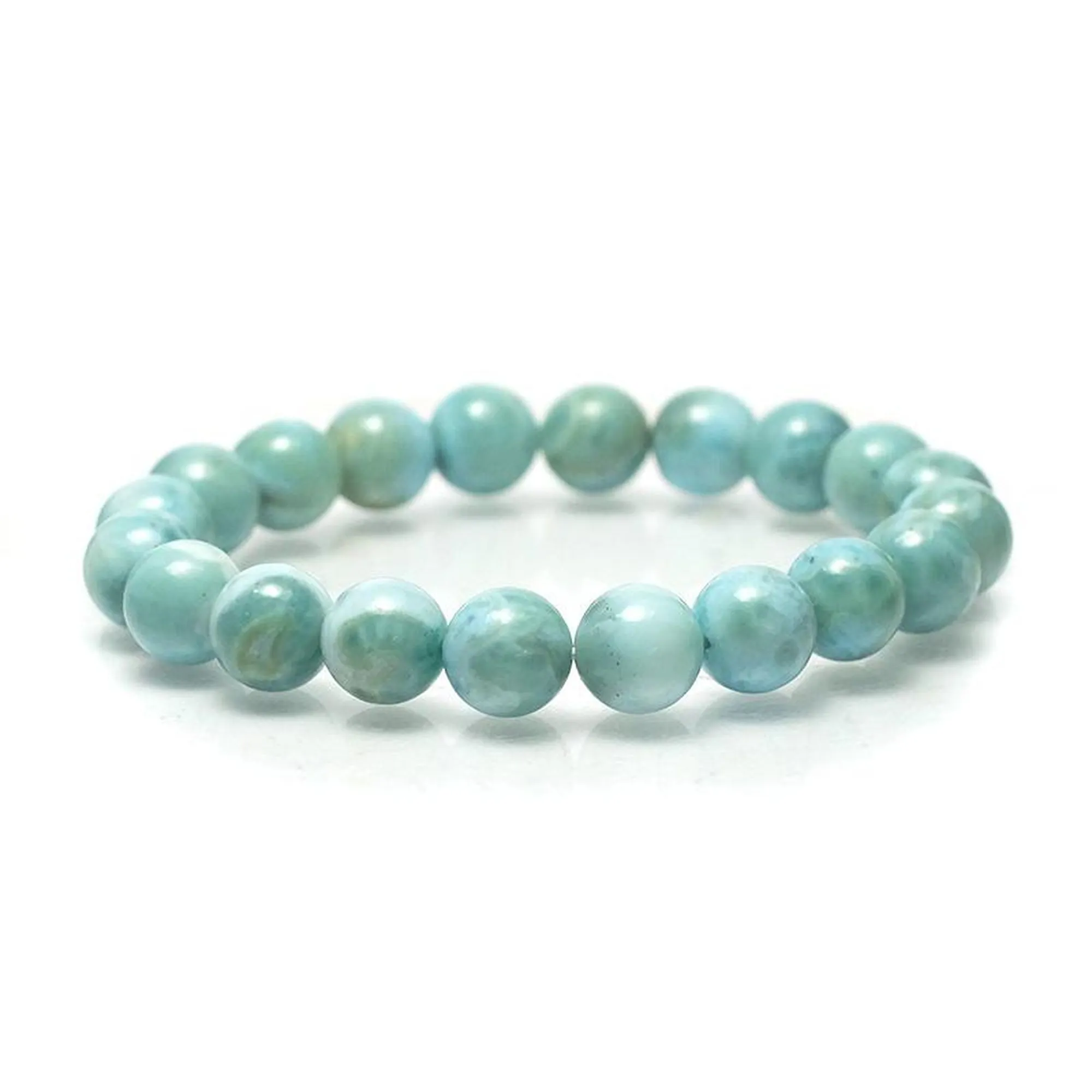 Larimar Stretch Bracelet 7mm, 8mm, 10mm, 12mm