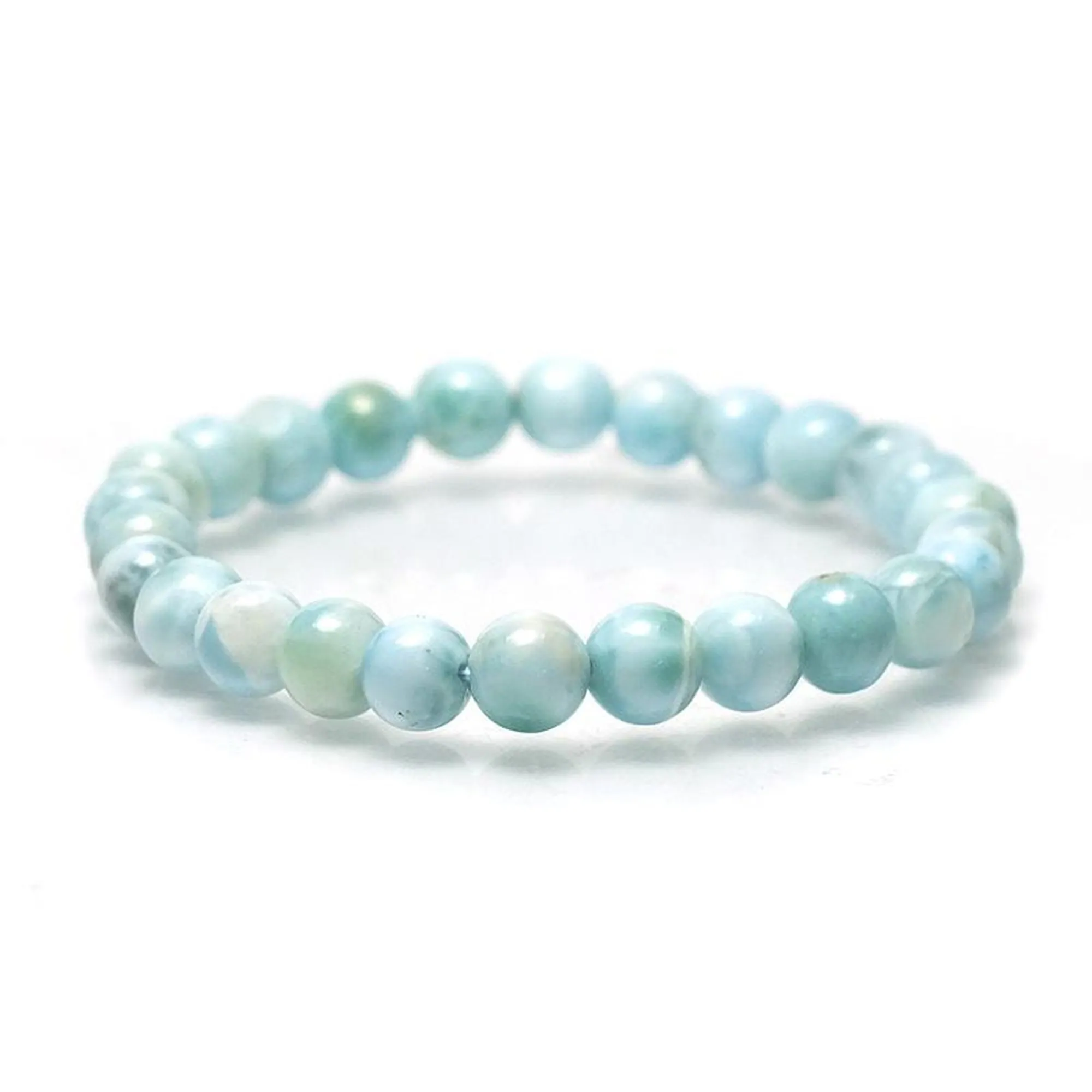 Larimar Stretch Bracelet 7mm, 8mm, 10mm, 12mm