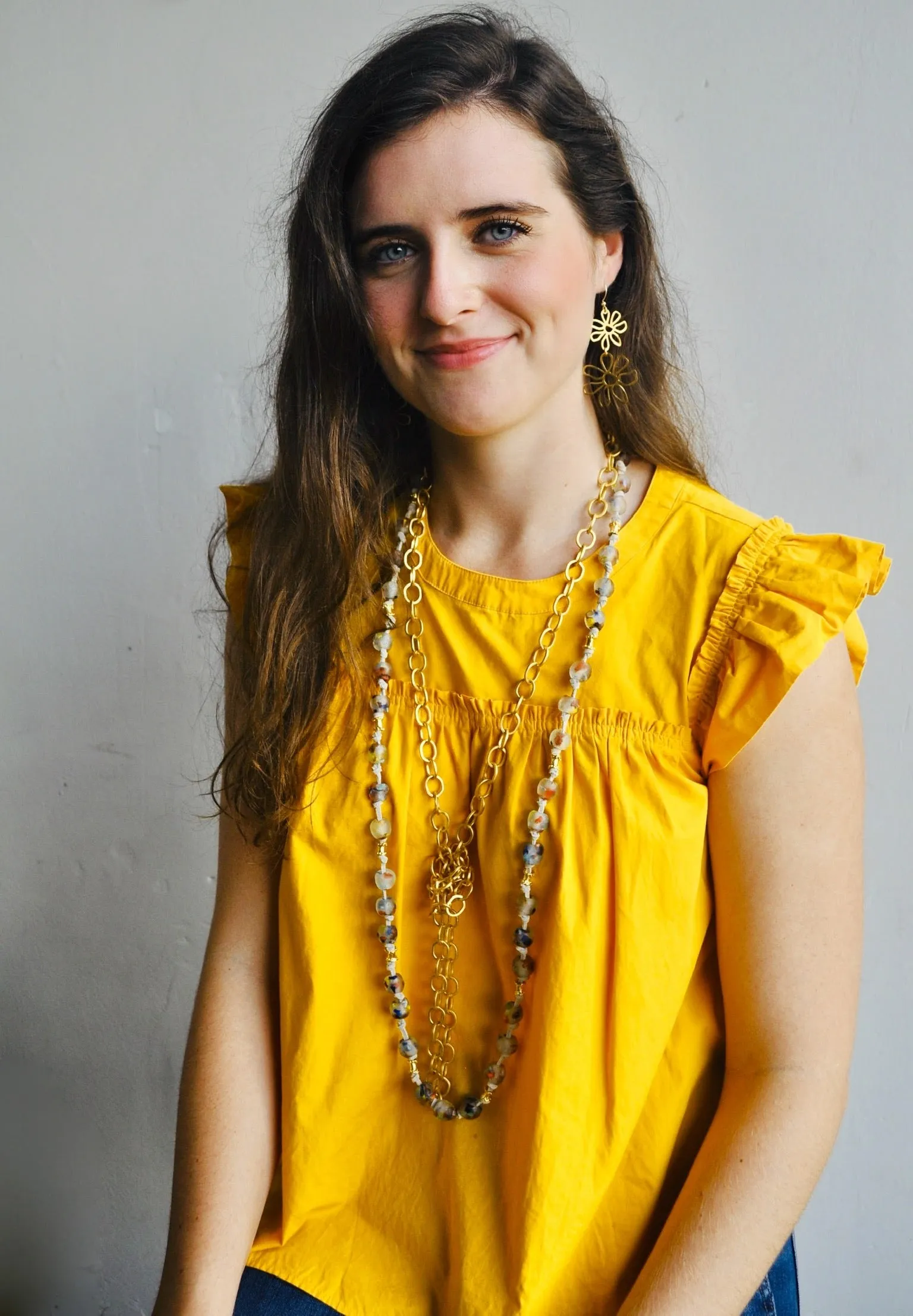 Leather Knotted Recycled Glass Necklace
