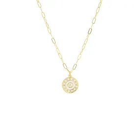 link chain necklace with enamel pendant